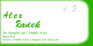 alex radek business card